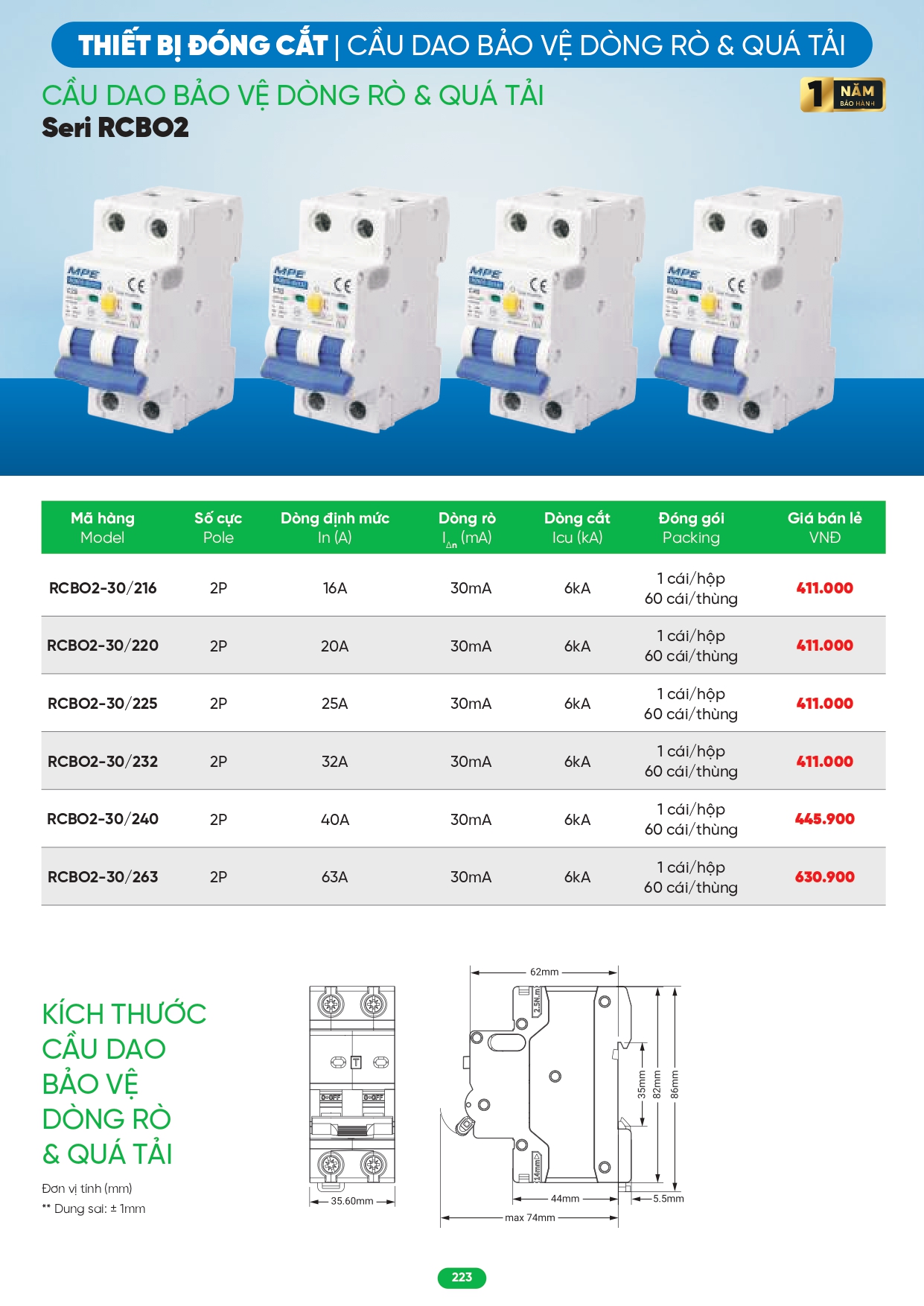 Bảng giá đèn LED MPE 2026